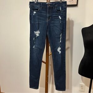 Hollister Navy Distressed Skinny Jeans
